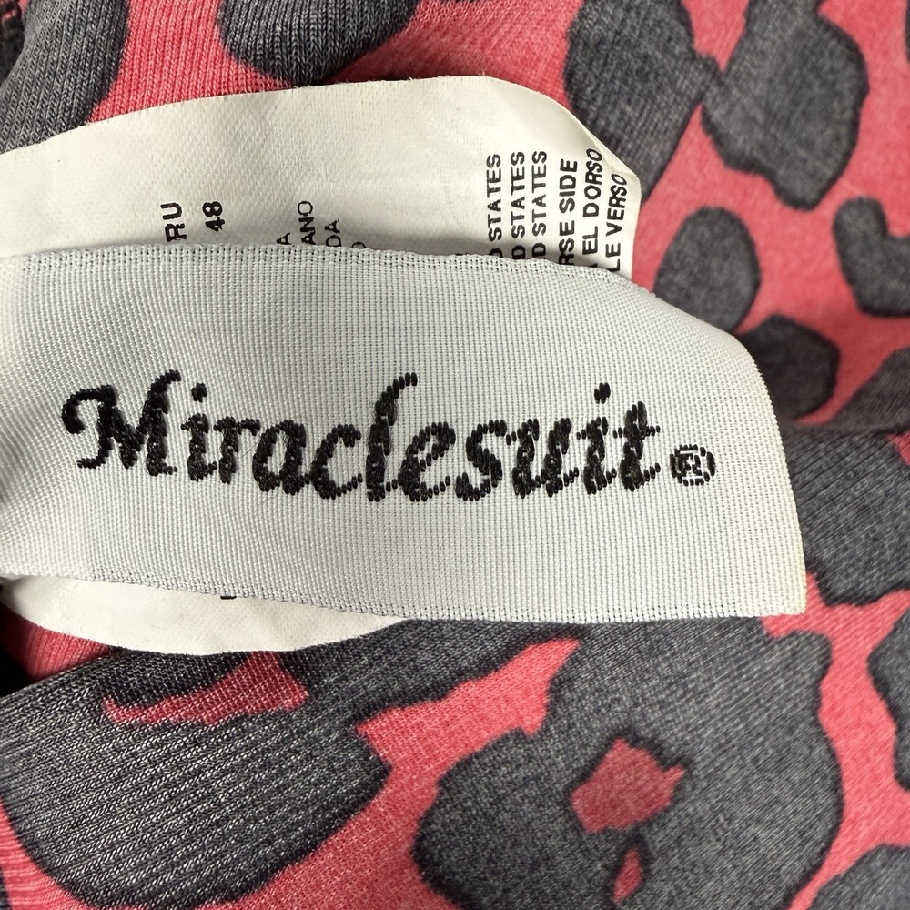Miraclesuit One Piece Red Leopard Print Slimming Ruching Made in USA - Picture 3 of 16